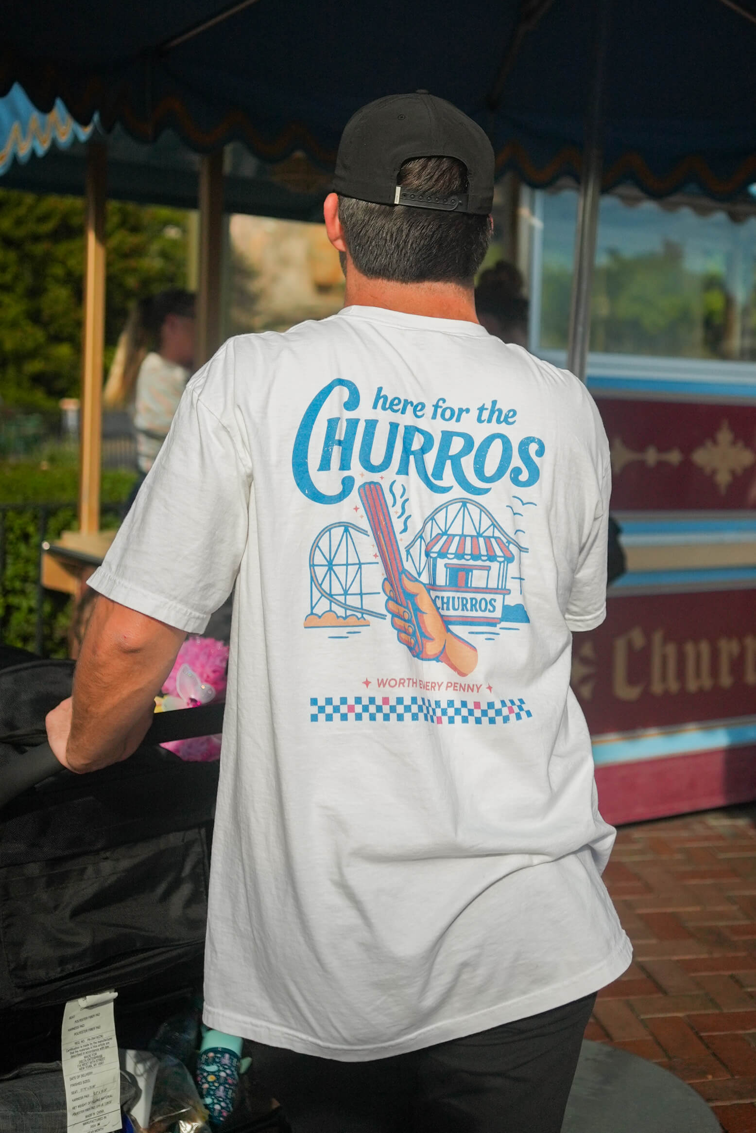 Here for the Churros (Blue on White)