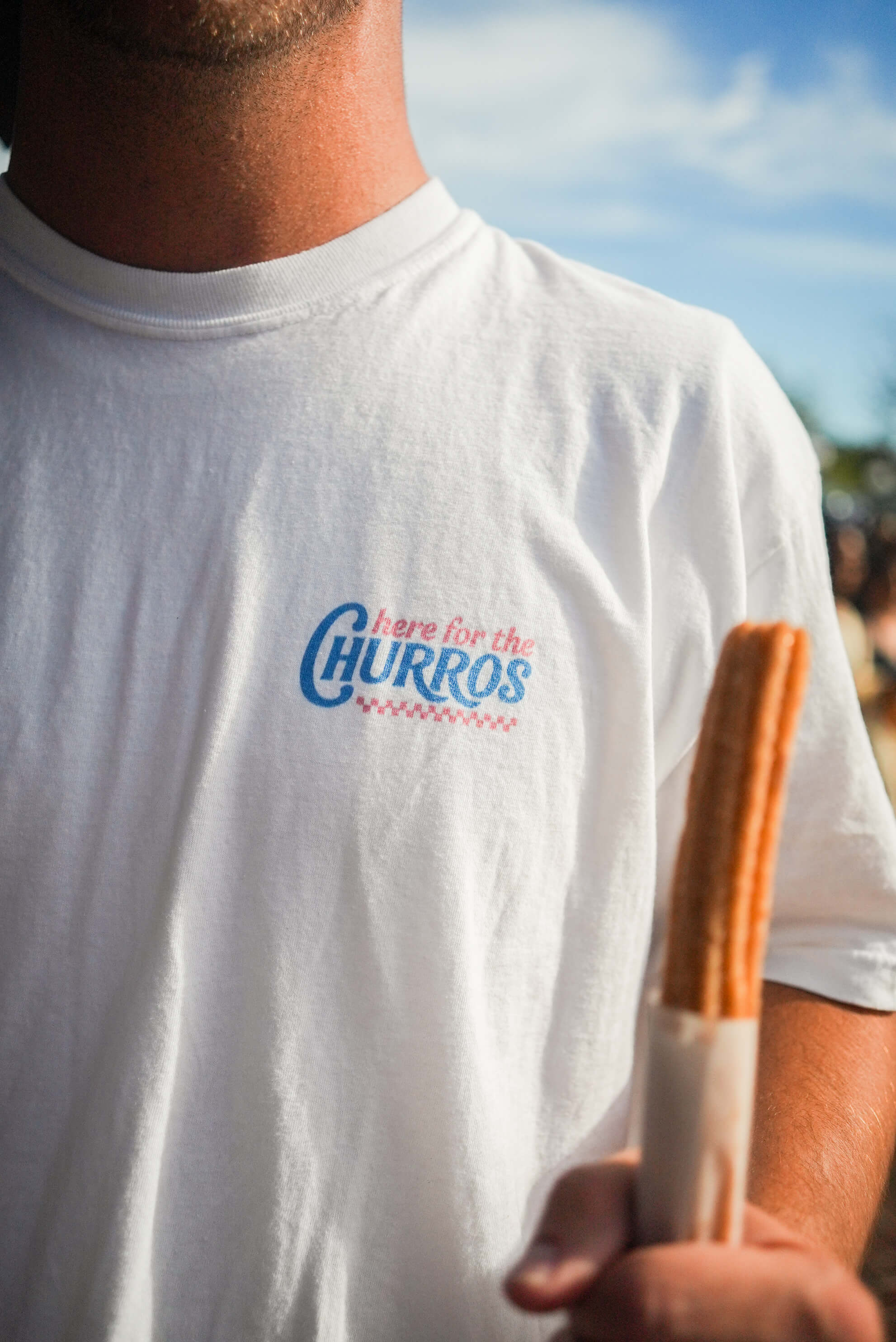 Here for the Churros (Blue on White)