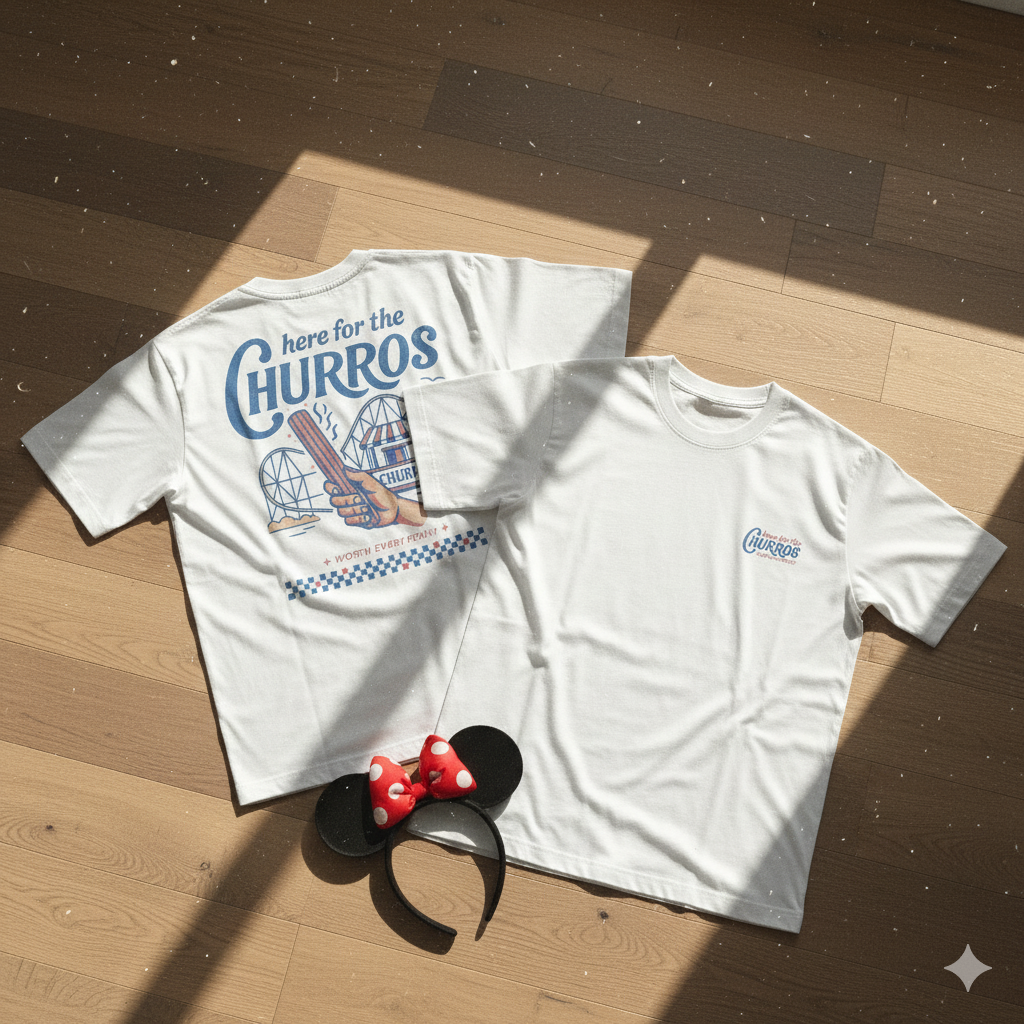 Here for the Churros (Blue on White)